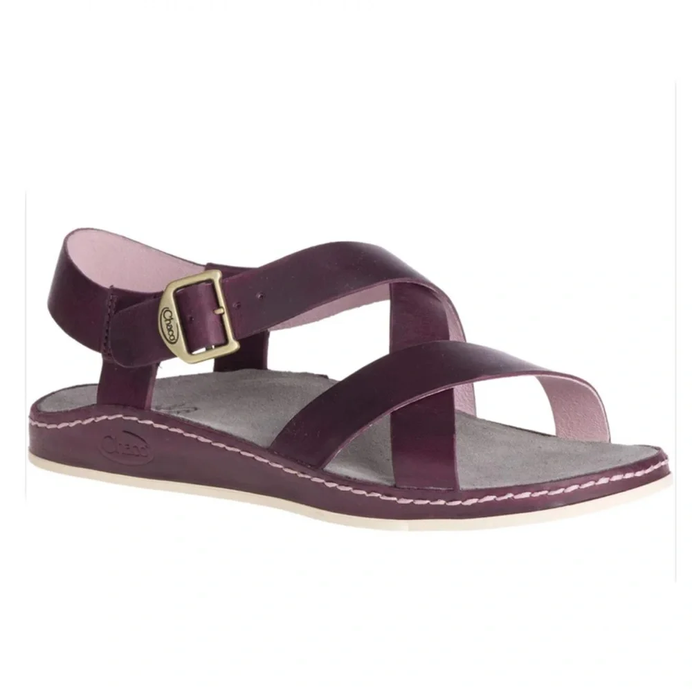 Chaco Leather Wayfarer Classic Z Sandal in Fig - Picture 1 of 15